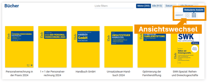 Screenshot Ansichtswechsel