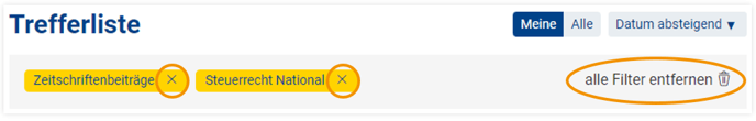 Screenshot Filter entfernen